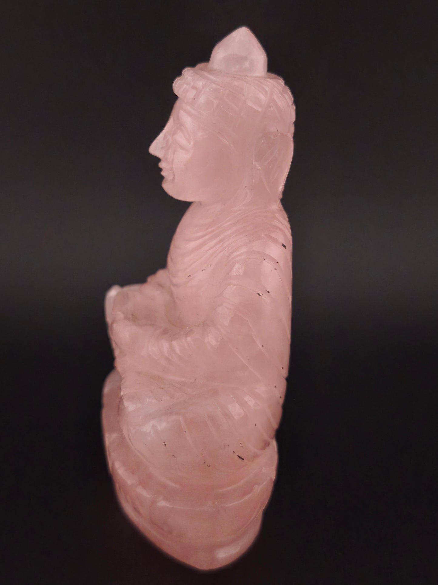 Bouddha en Quartz Rose