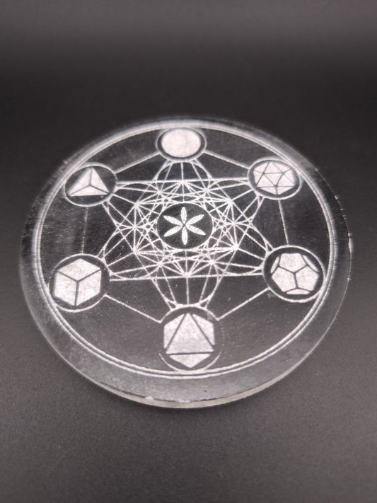 Plaque Métatron en Sélénite Noire Petit Modèle